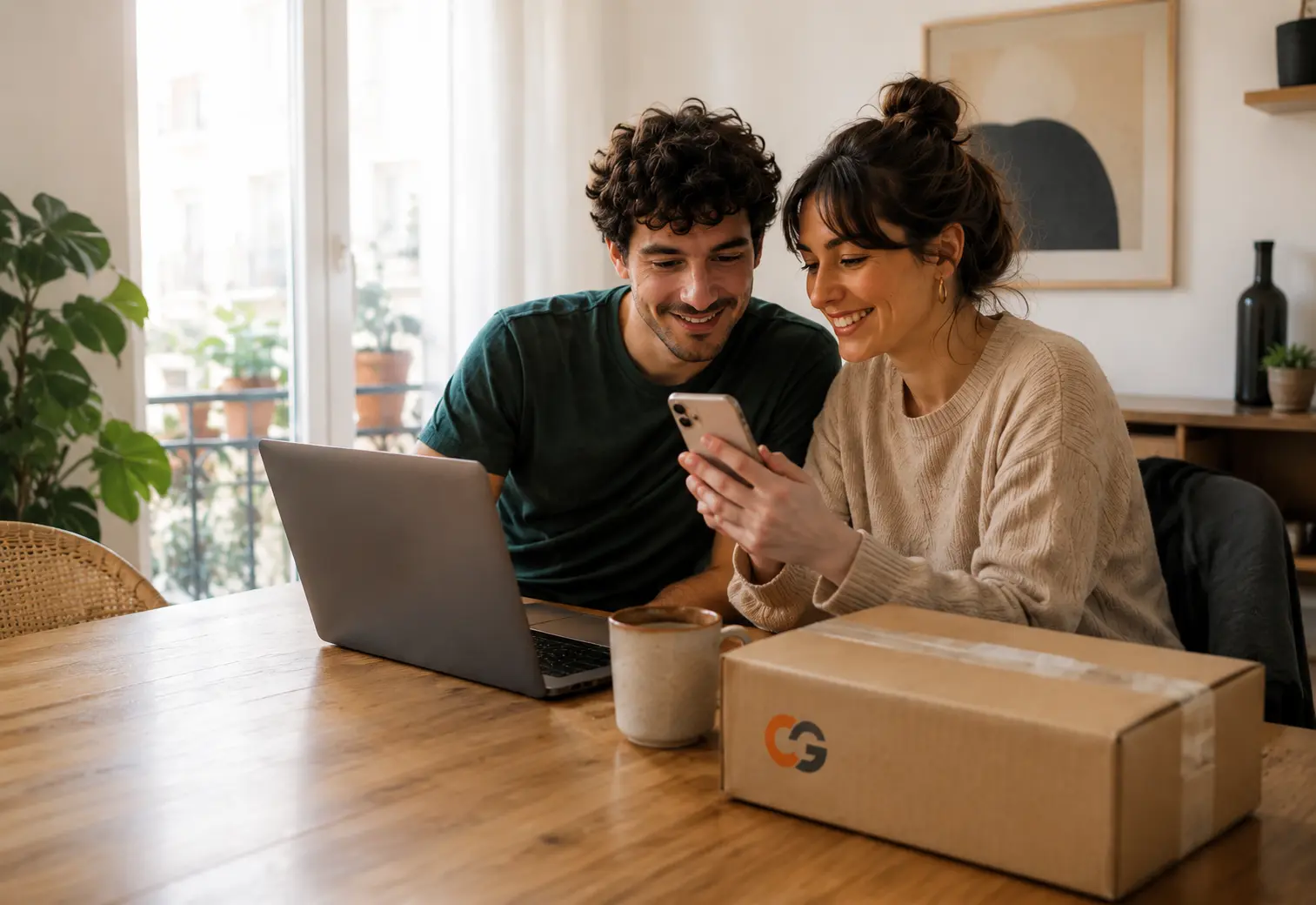 Una pareja en España comprando productos de China con CNCartGo