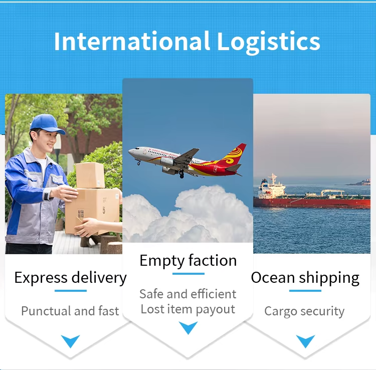 International logistics options including express air freight and ocean shipping