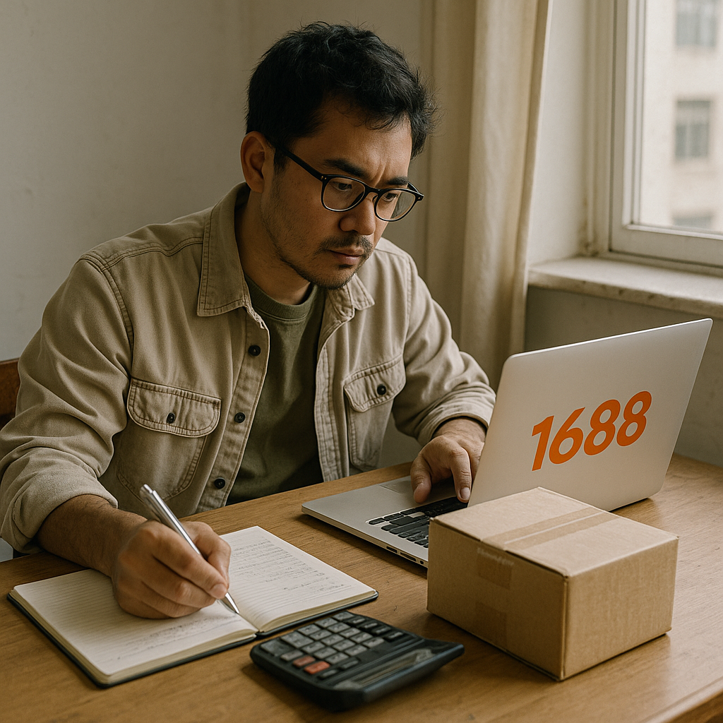 International buyer preparing a 1688 payment workflow with supplier and warehouse coordination