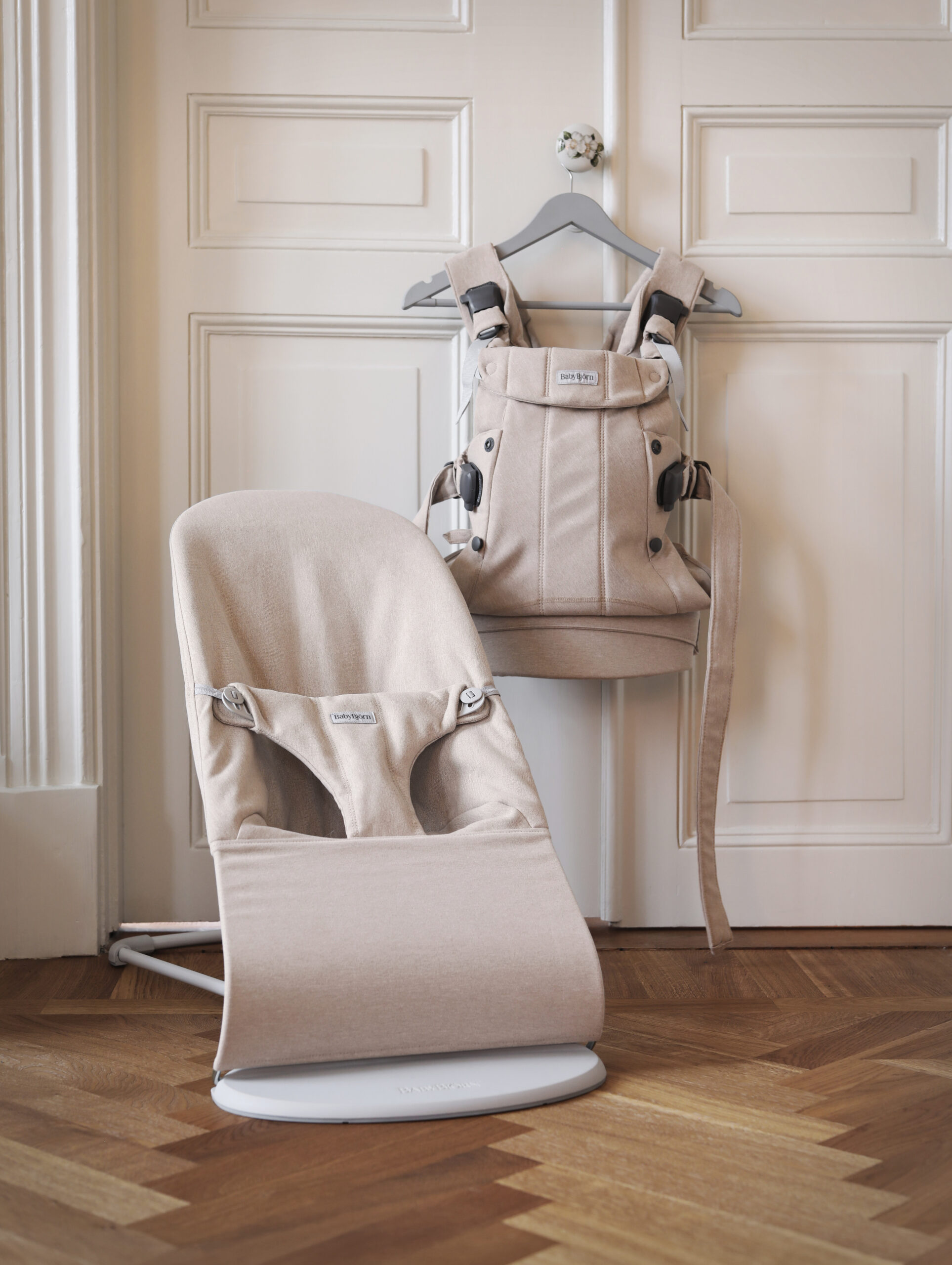 Baby carrier and bouncer product display