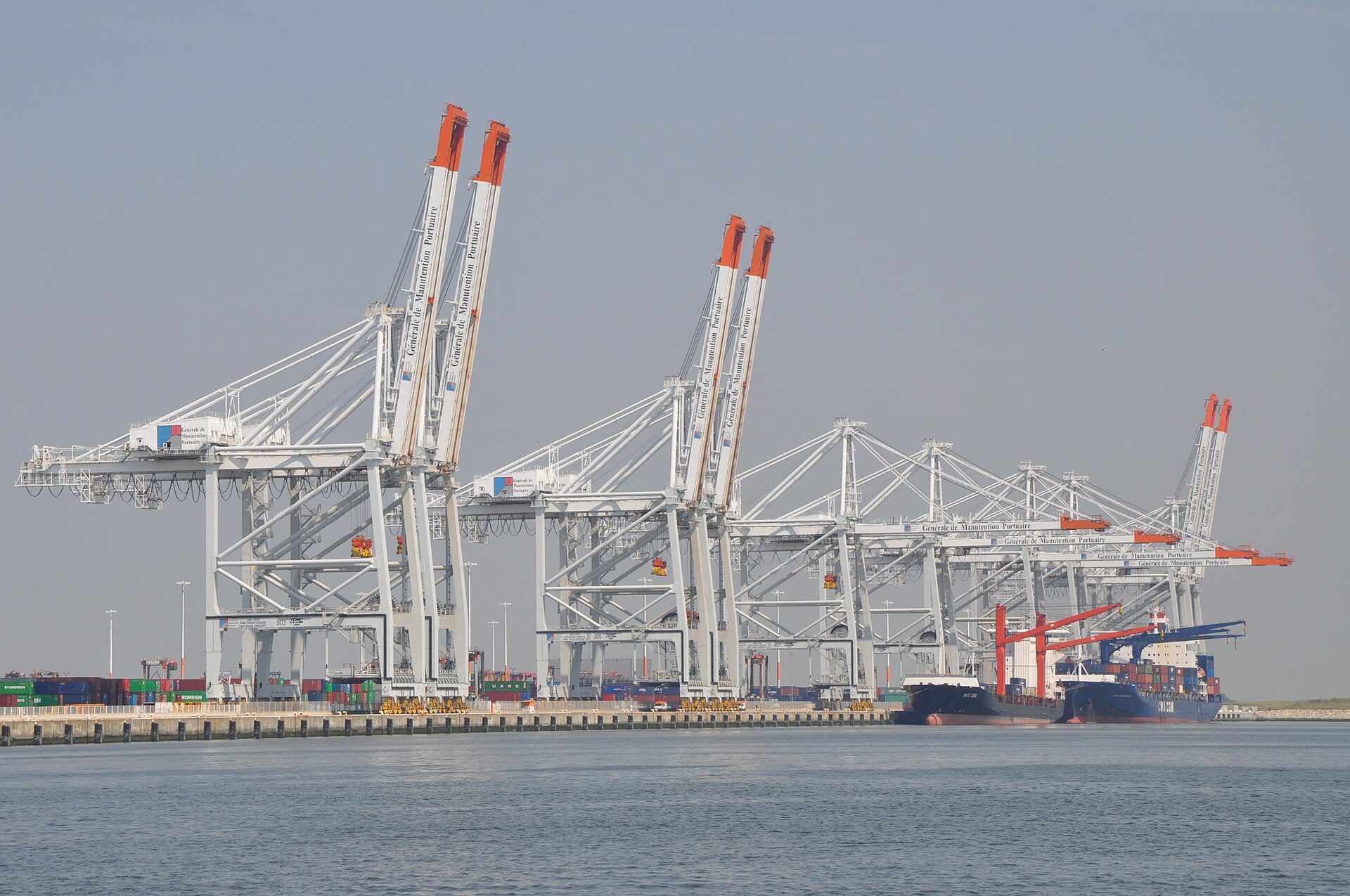 Container terminal at Port 2000 in Le Havre France