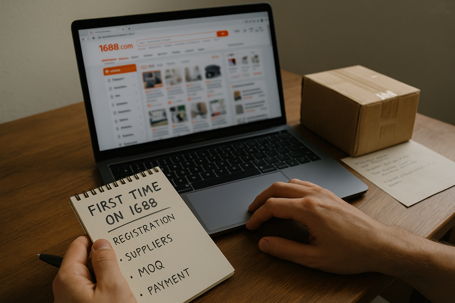 First-time 1688 buyer reviewing product, pricing, and order details before payment