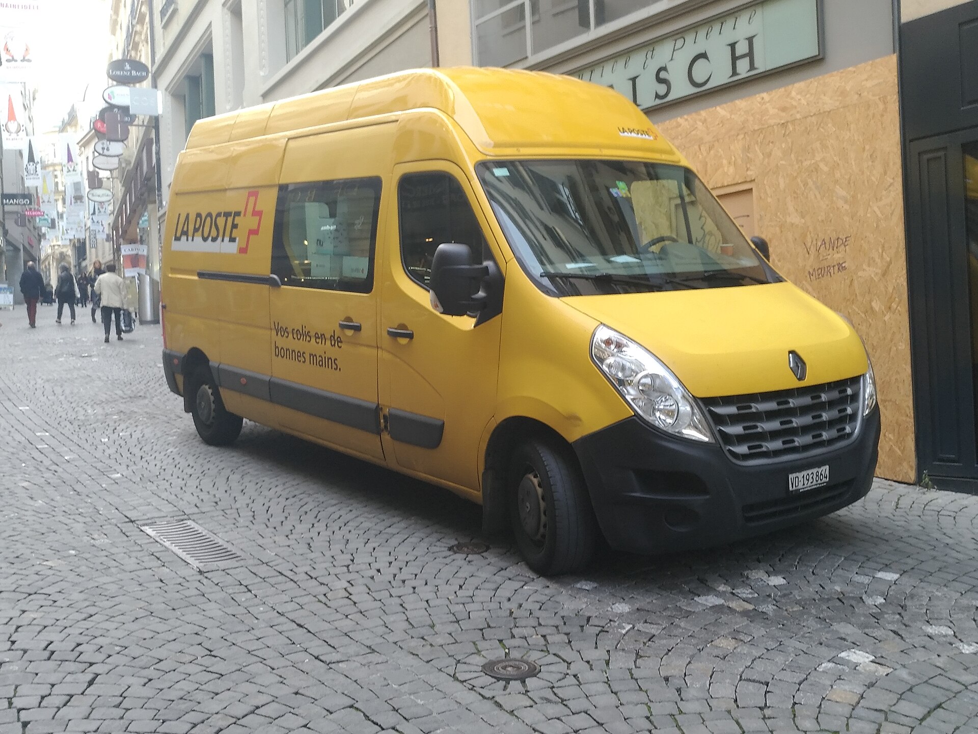 Swiss Post delivery van on a normal route
