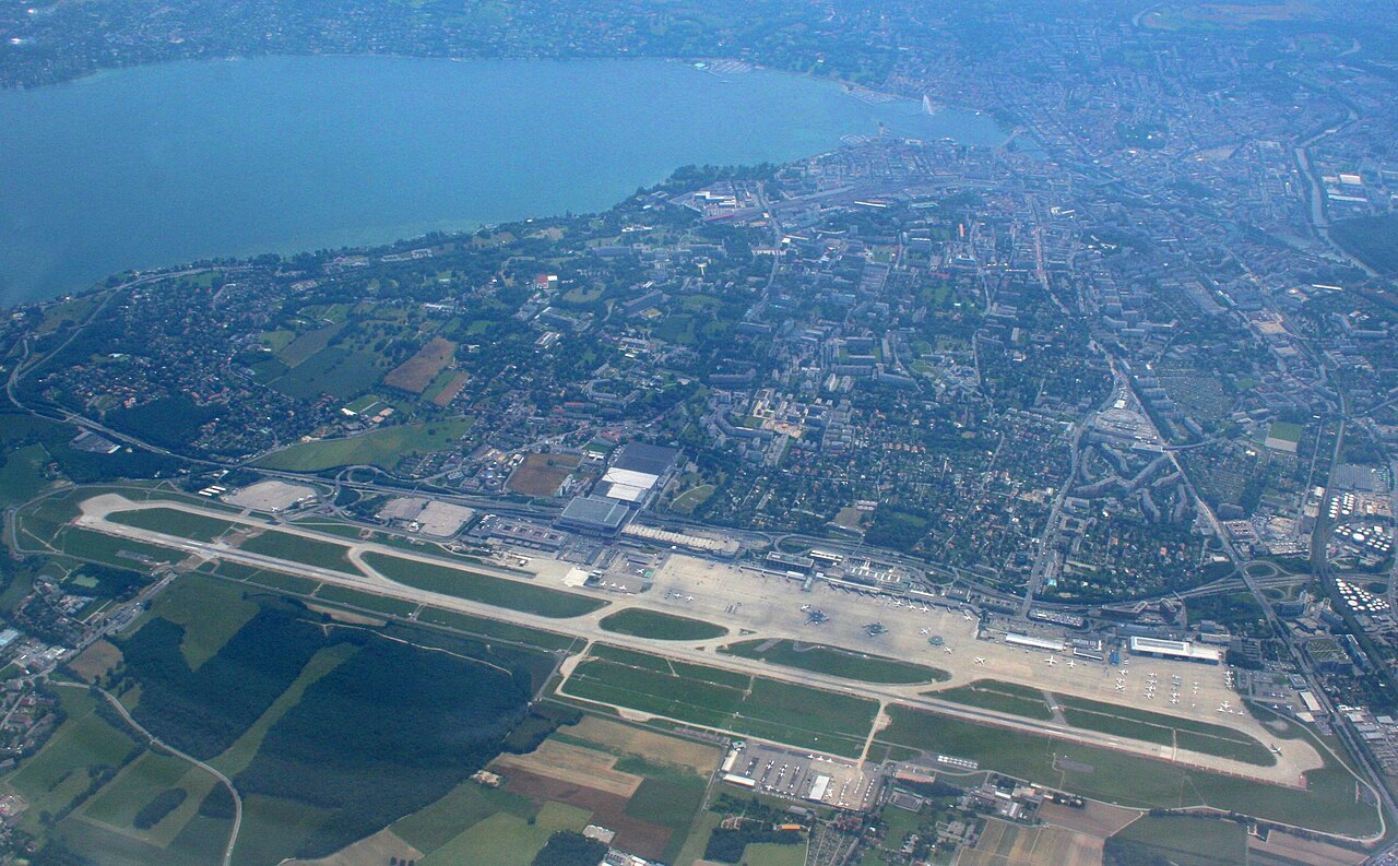 Aerial view of Geneva Airport