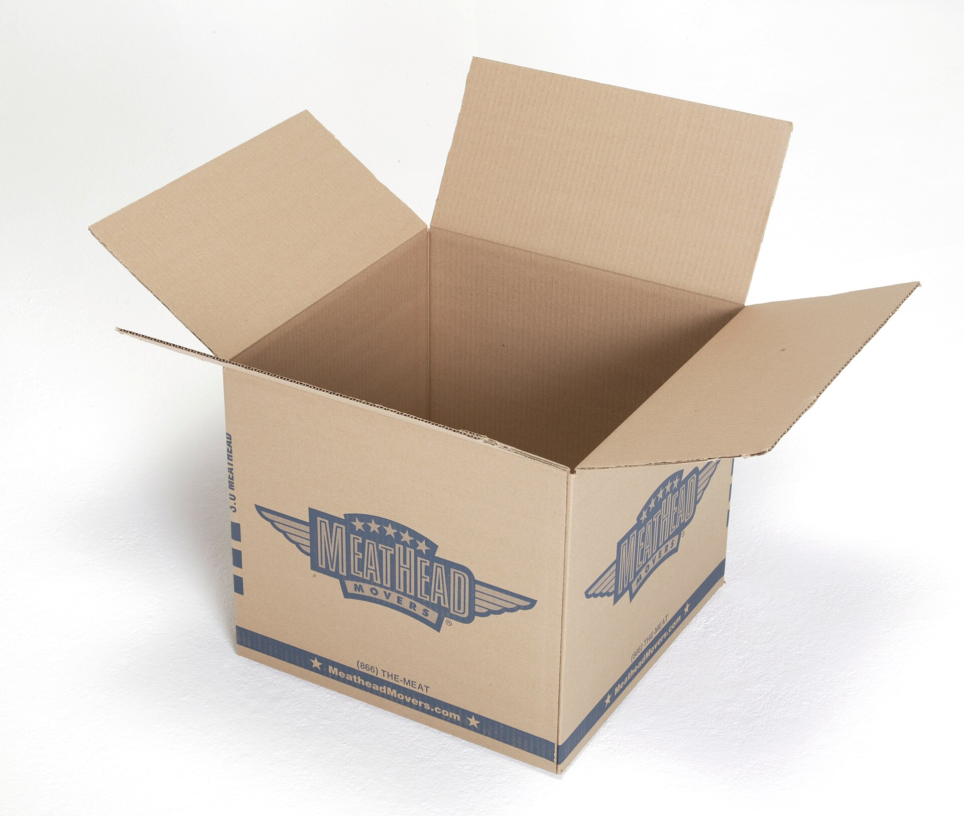 Open export carton prepared for a used electronics shipment