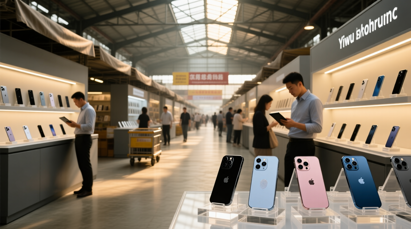 Phone-market sourcing scene that needs agent-side verification before export