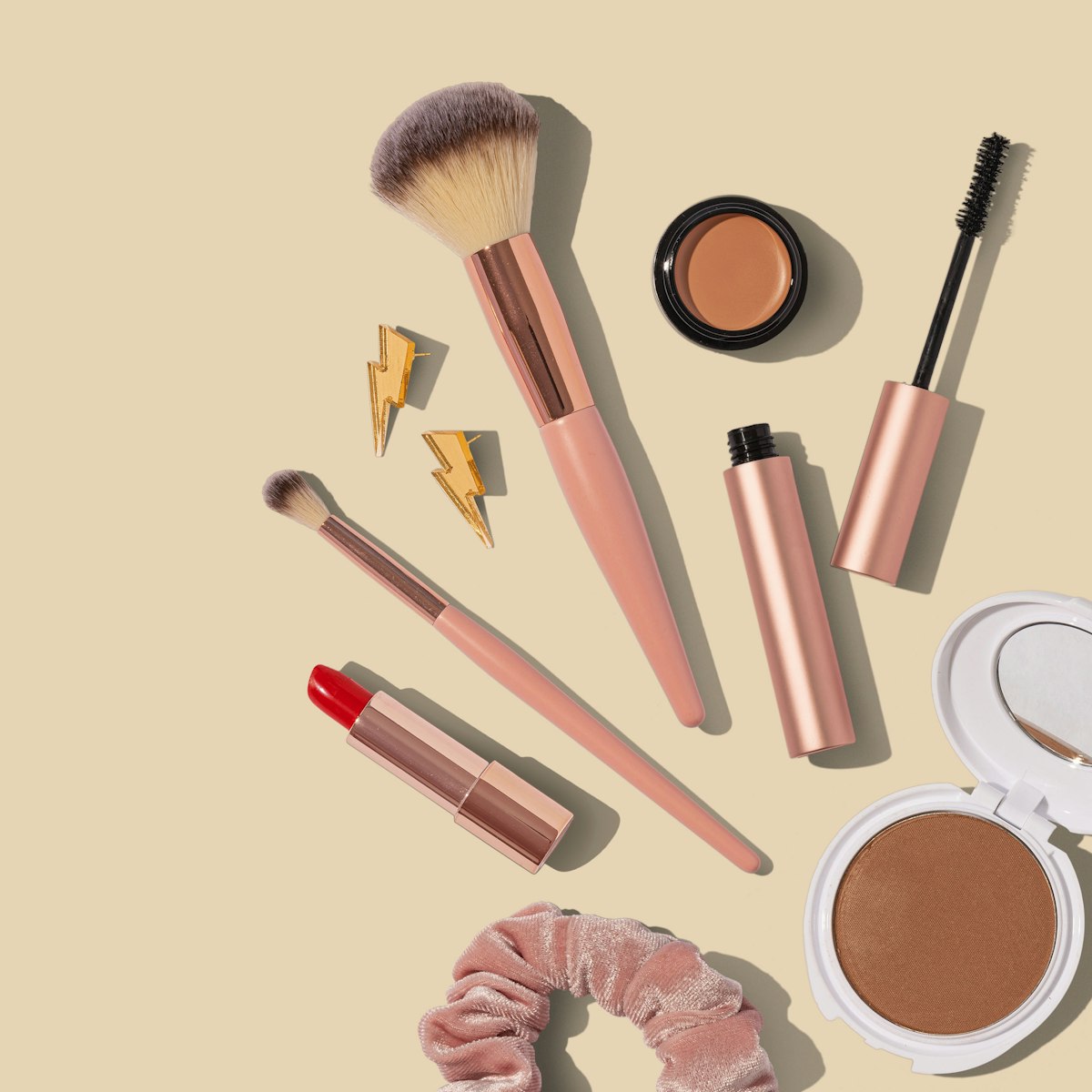 Beauty and skincare products arranged after unboxing from an international shipment