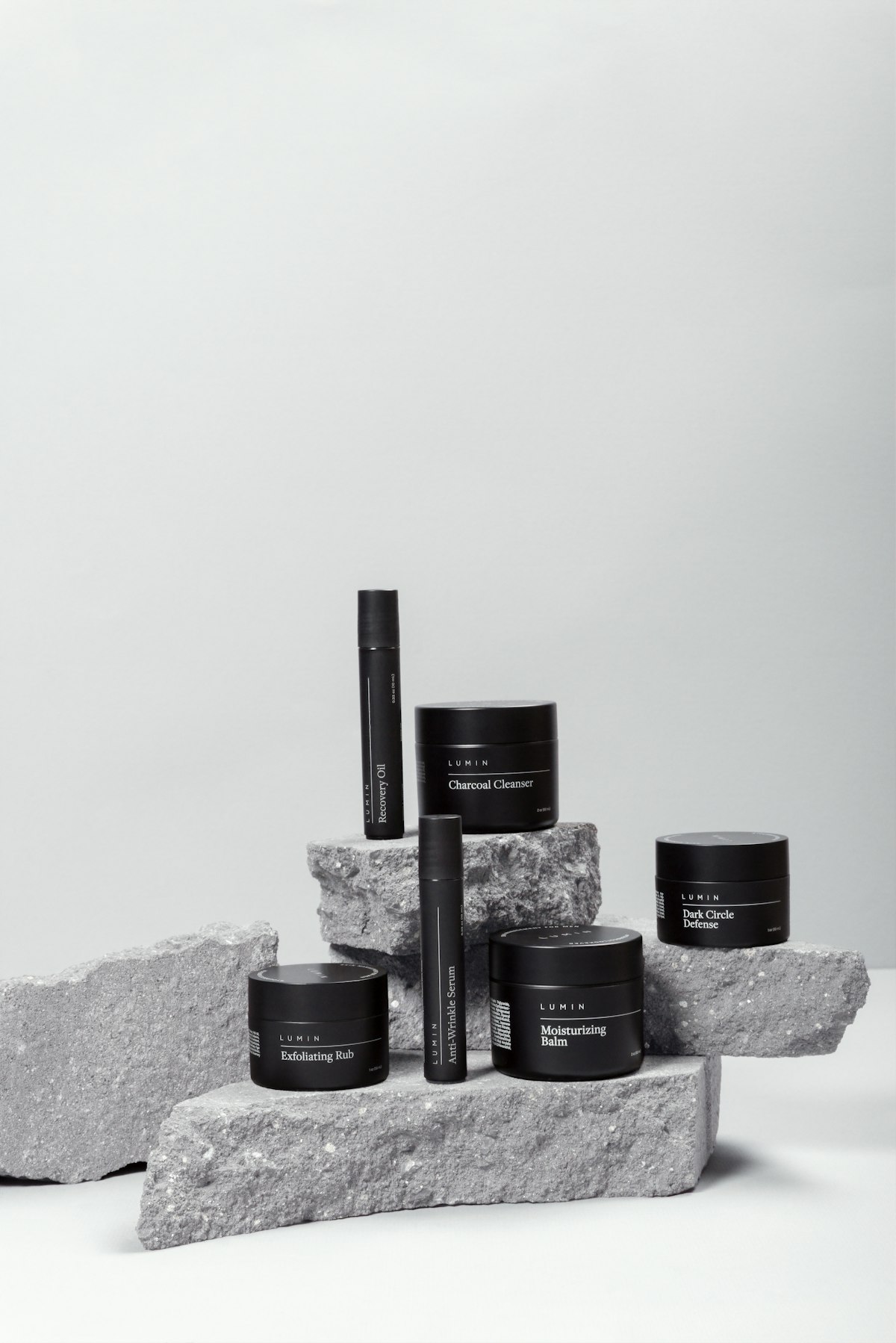 Cosmetics and skincare product containers photographed in natural light after being unpacked