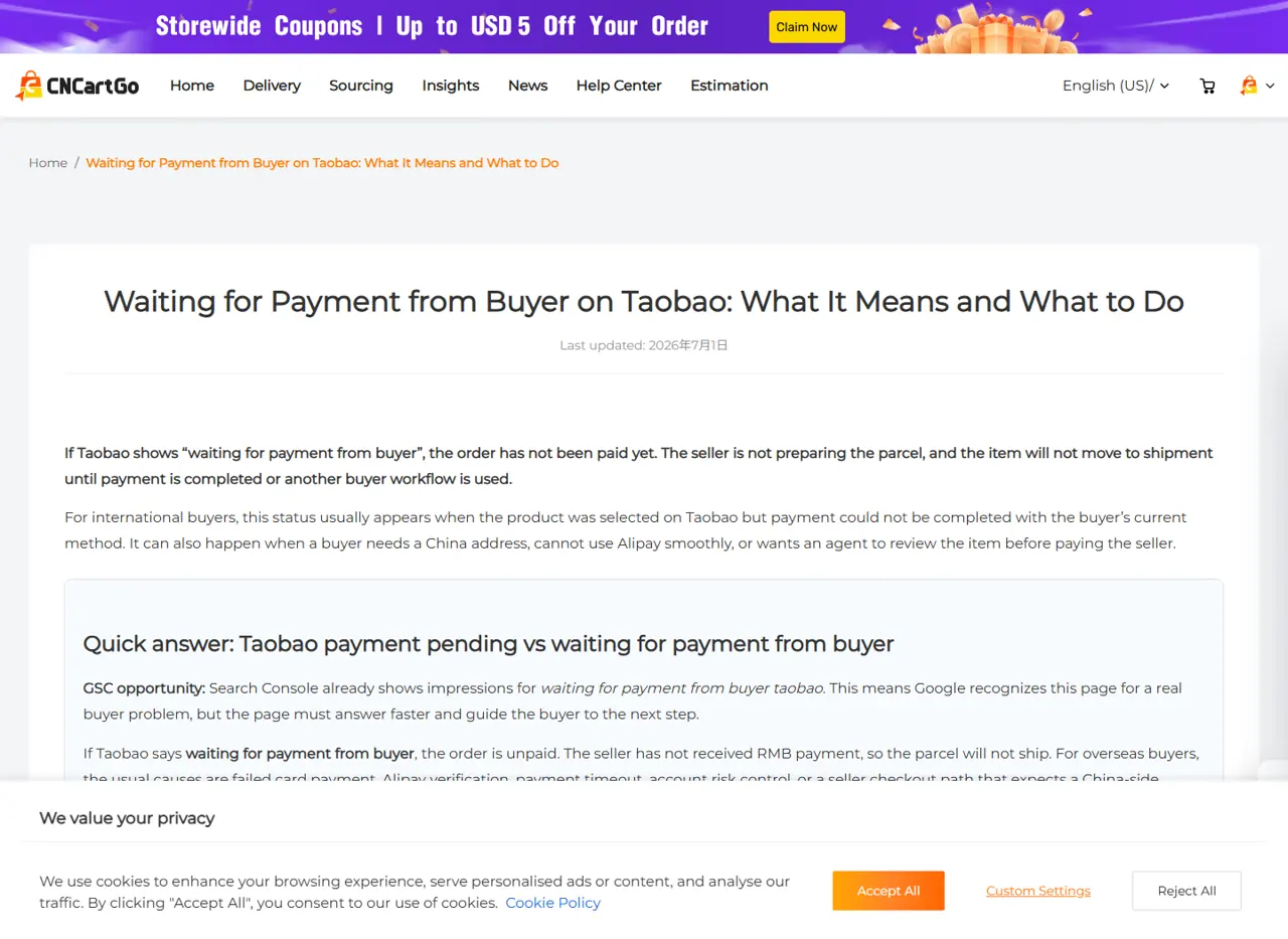 Realistic China product listing review for Taobao payment methods USA