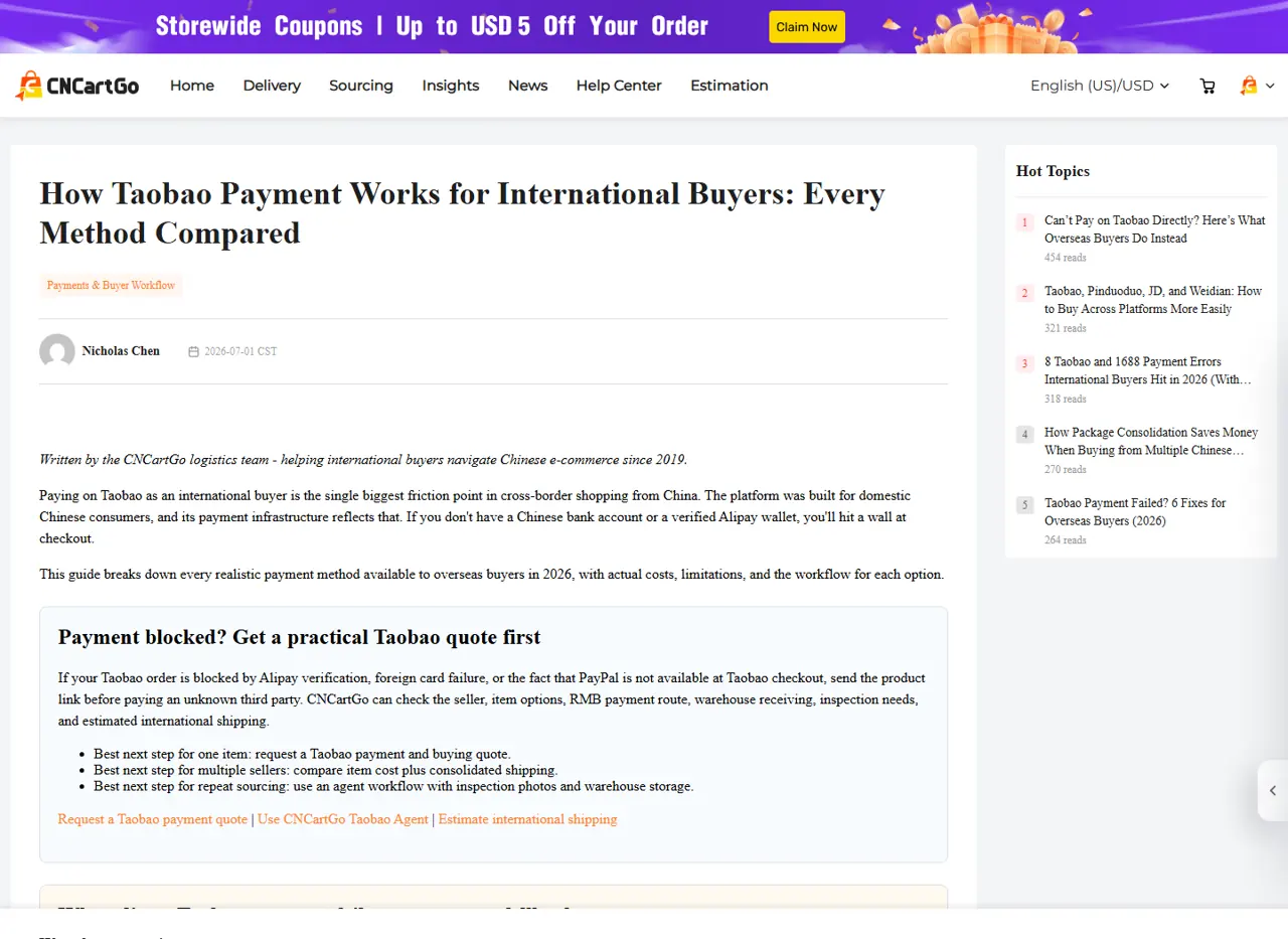 Realistic China product listing review for taobao agent to usa checklist