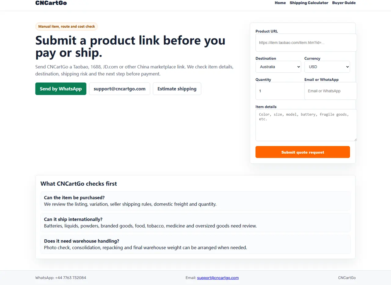 Parcel scale and volume weight estimate for Taobao card declined Australia