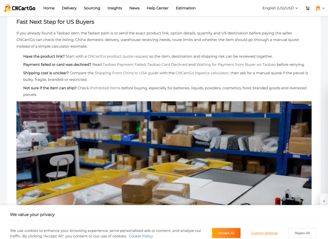 Warehouse photo inspection workflow for customs duties China shopping