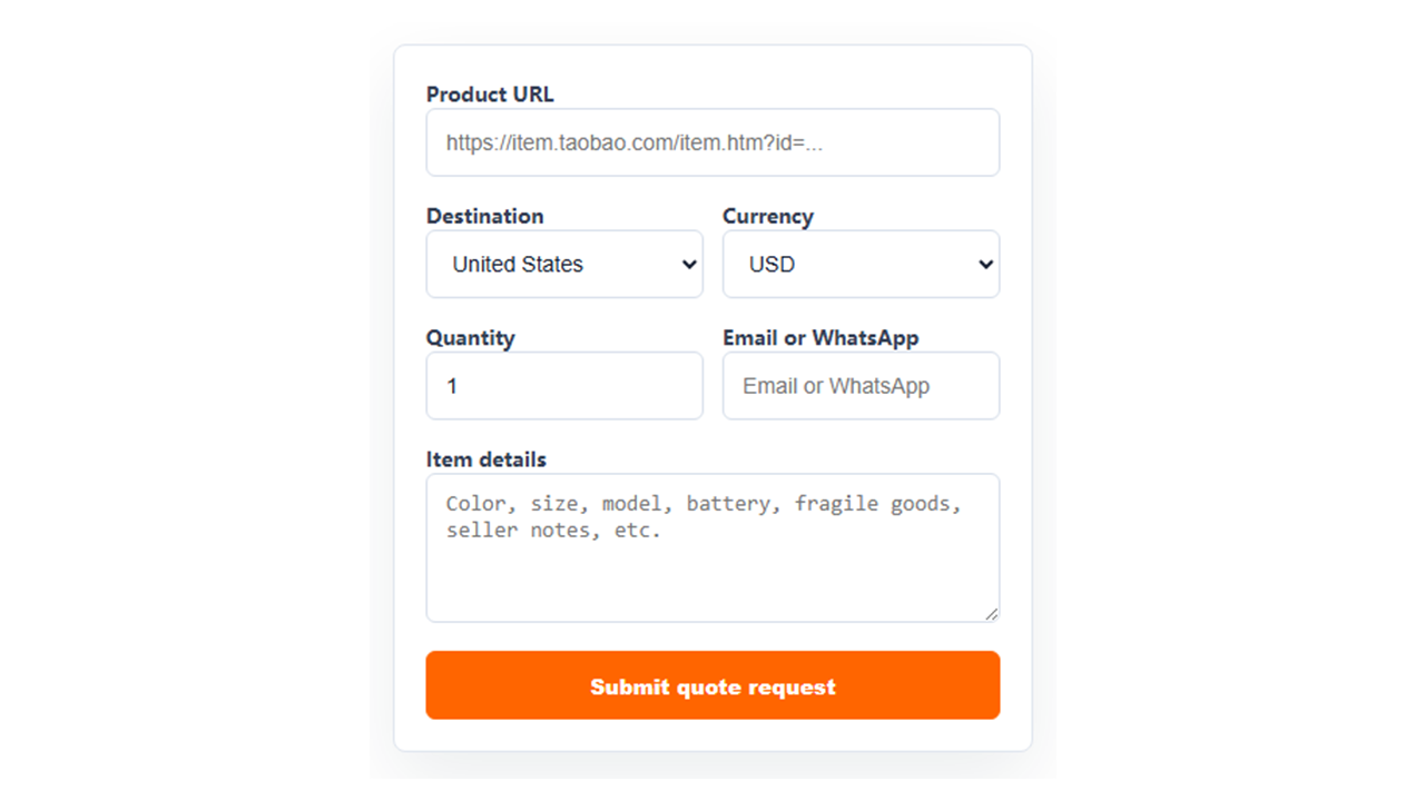 Submit a blocked Taobao or 1688 product link for manual review