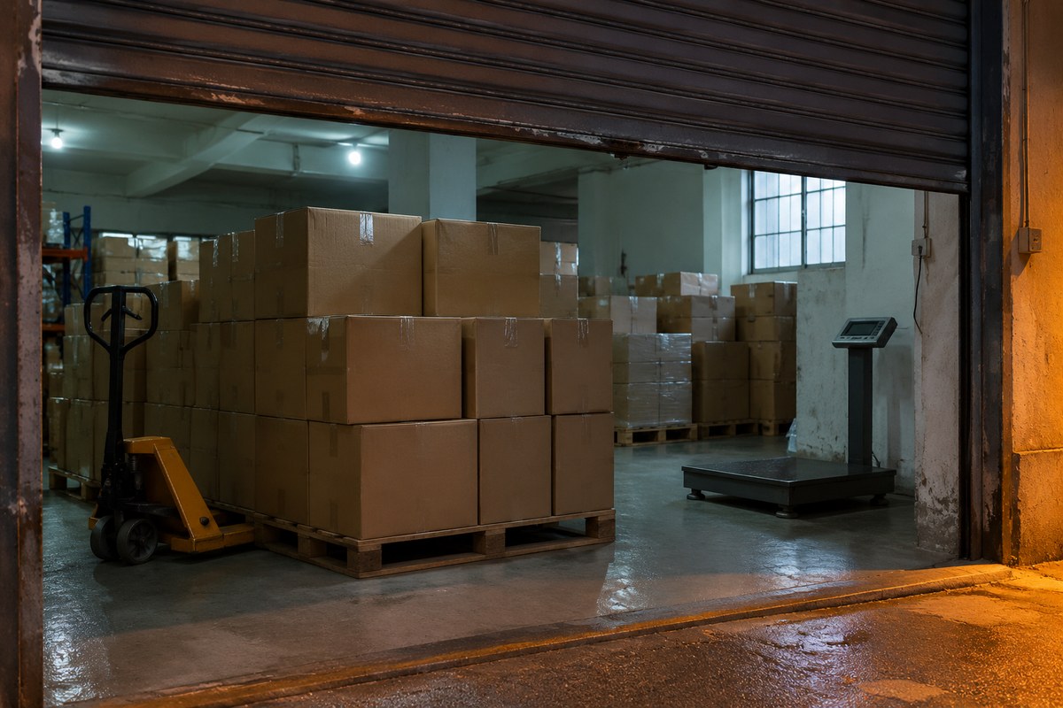Warehouse worker placing a sourced carton onto racking