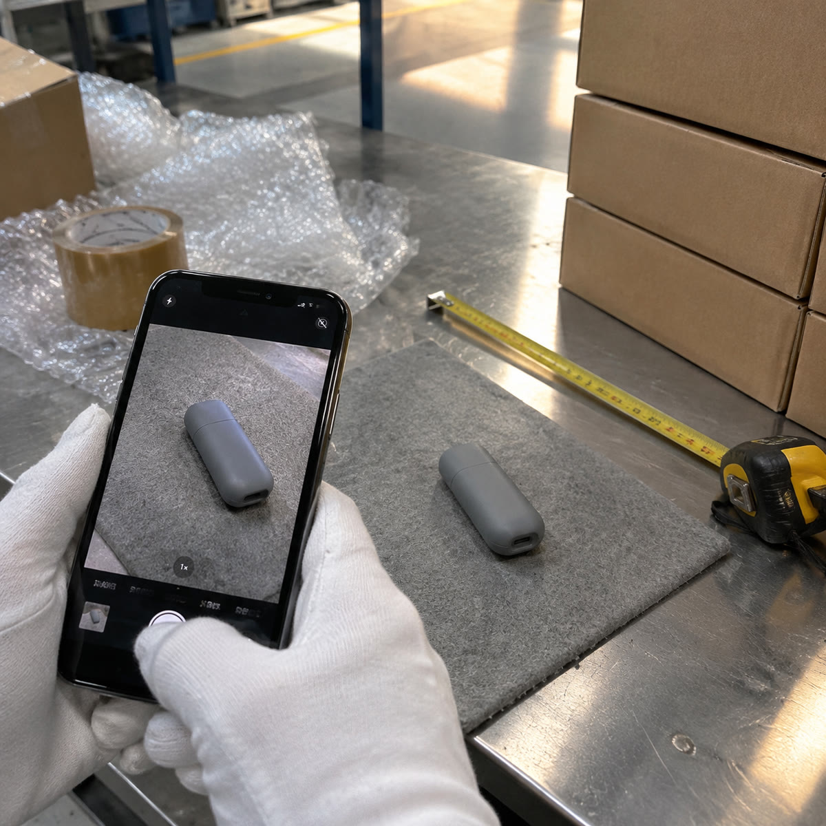 Esempio di misurazione di una borsa con metro
