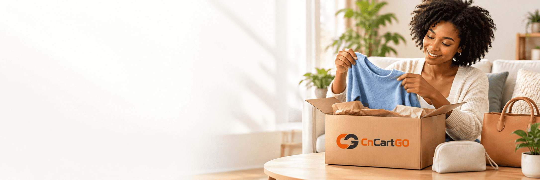 CNCartGo shopping assistant inspecting an item